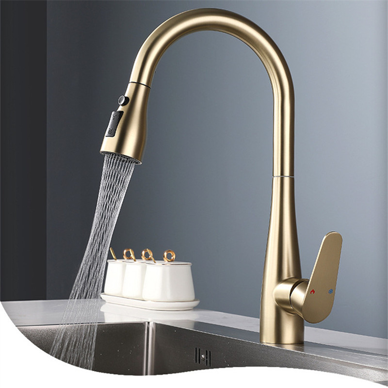 Kitchen Appliances White - Rubinetto da Cucina Estraibile Oro Spazzolato