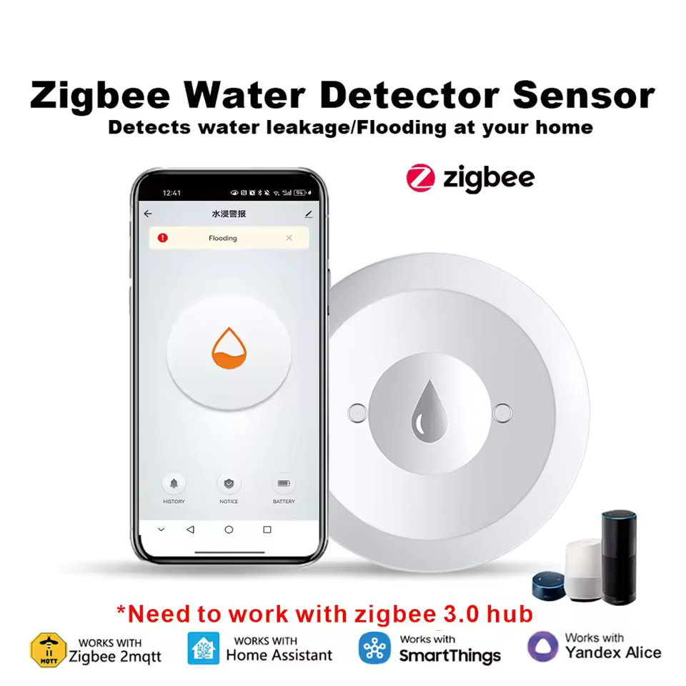 Kitchen Appliances Video - Sensore d'Acqua Zigbee, Rilevatore di Allagamenti